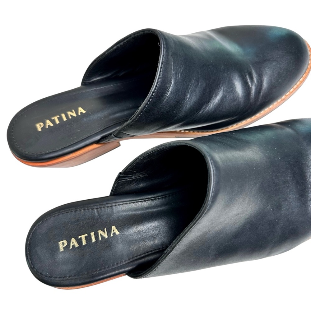 Patina Portland Leather Goods Almost Perfect Closed Toe Mules Shoes Black 9.5 - Picture 12 of 16